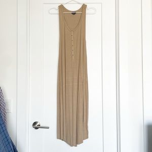 Splendid Raven Henley Racerback Thin Ribbed Midi Dress